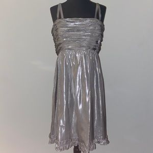 NWT Betsey Johnson silver metallic cocktail dress